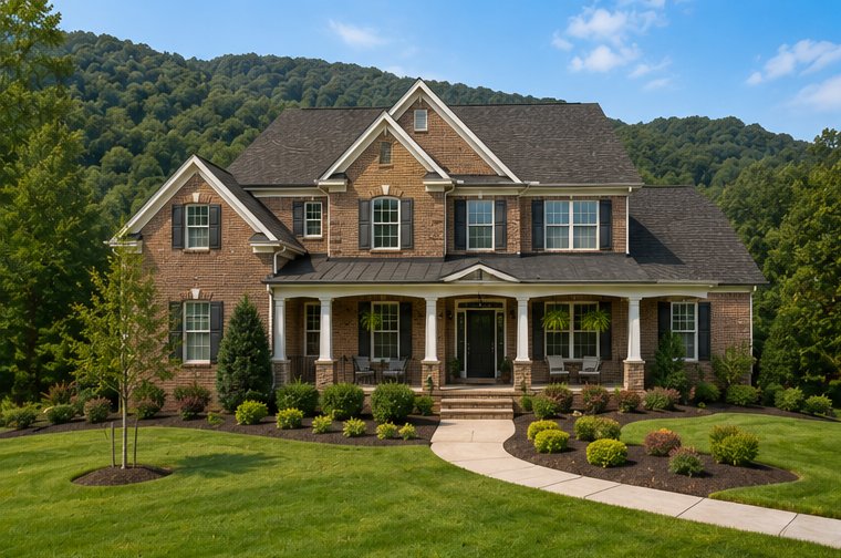 Two-story brick home in Knoxville, TN ready for a buyer's home inspection